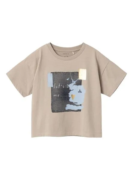 Camiseta Name It Flotter Marrón Para Niña