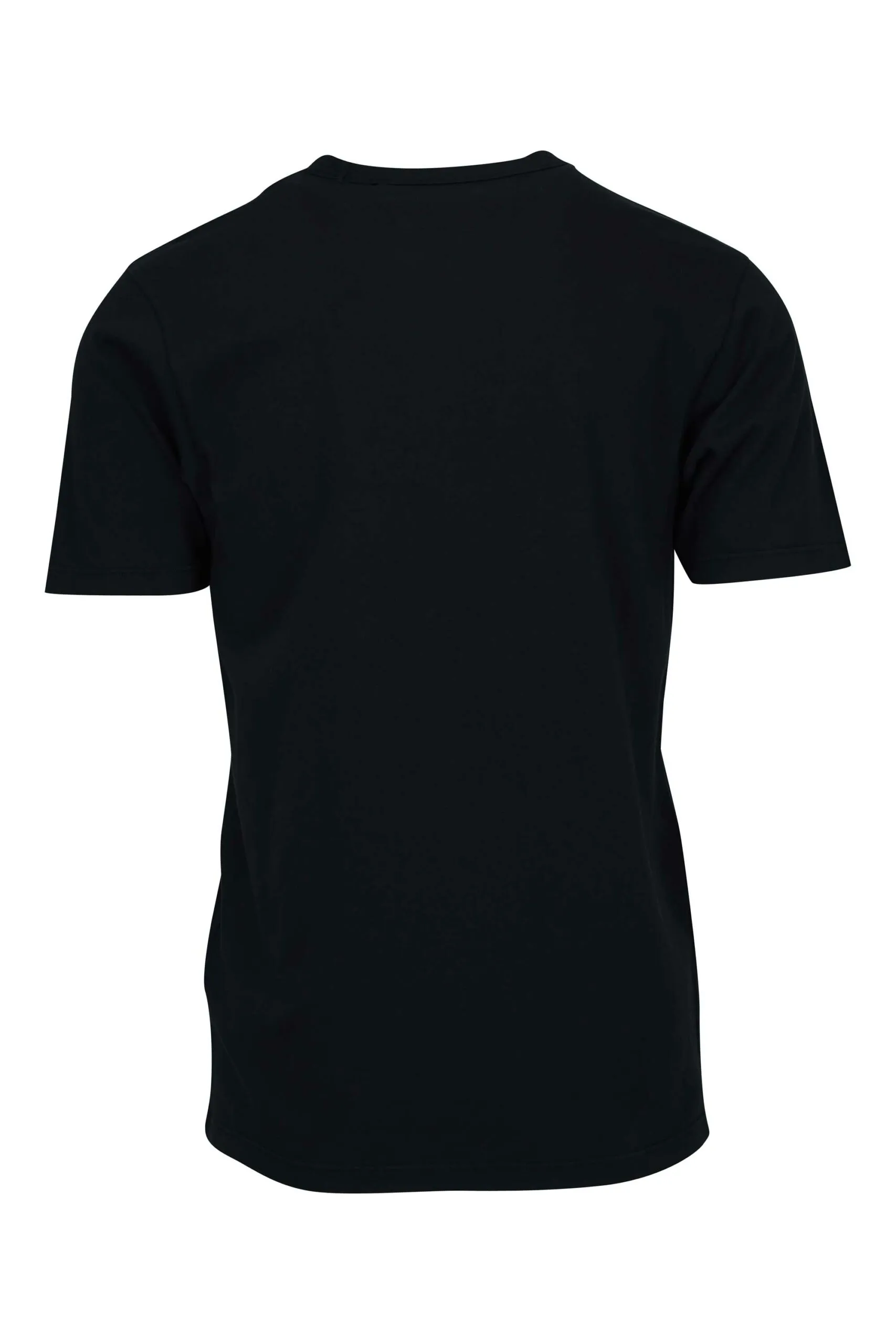 Camiseta negra con bolsillos y minilogo 