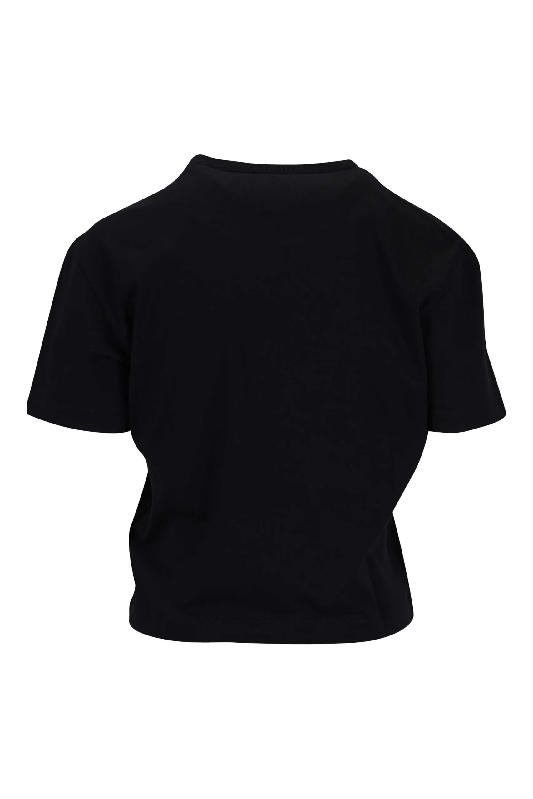 Camiseta negra con logo corazón transparente