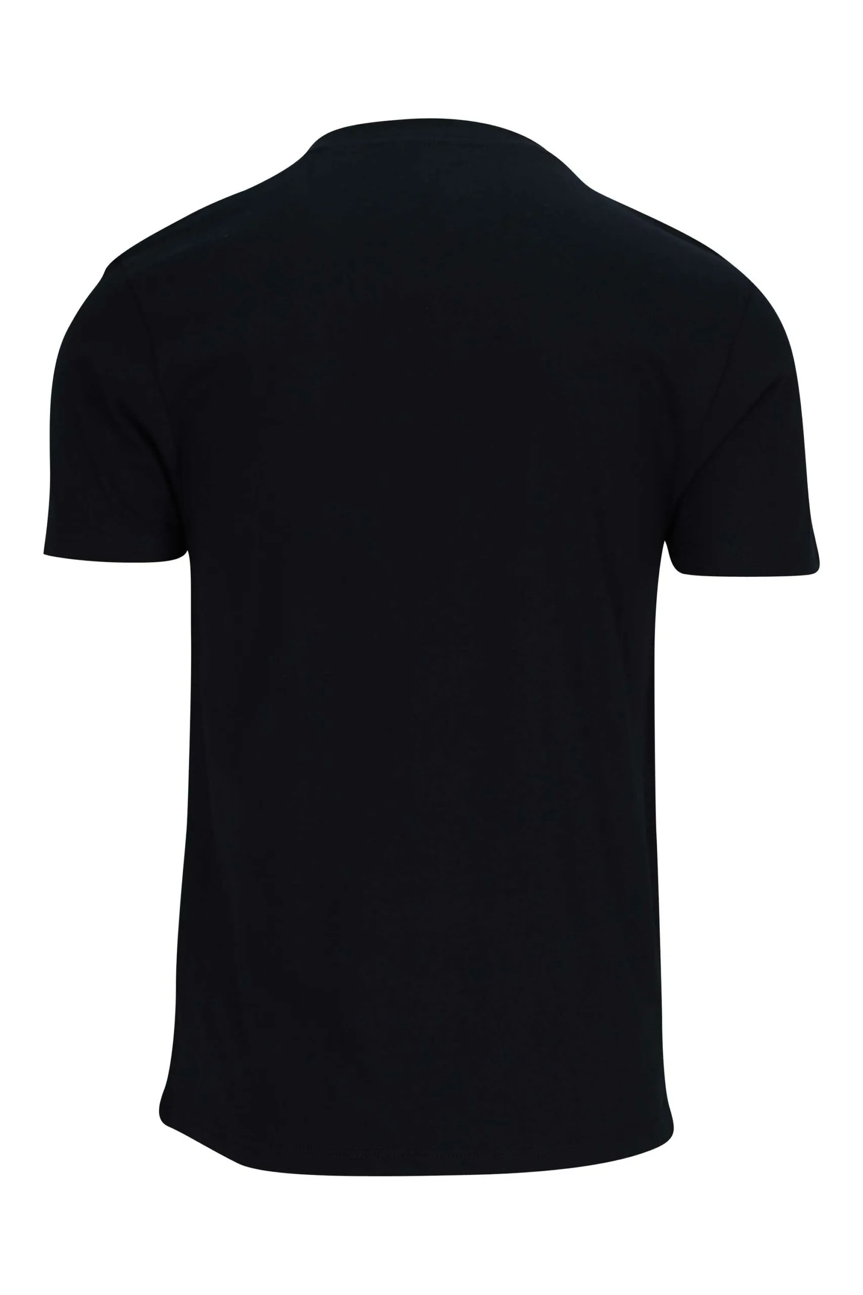 Camiseta negra con logo en hombros en cinta