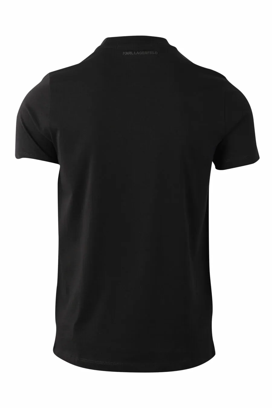 Camiseta negra con logo holográfico centrado