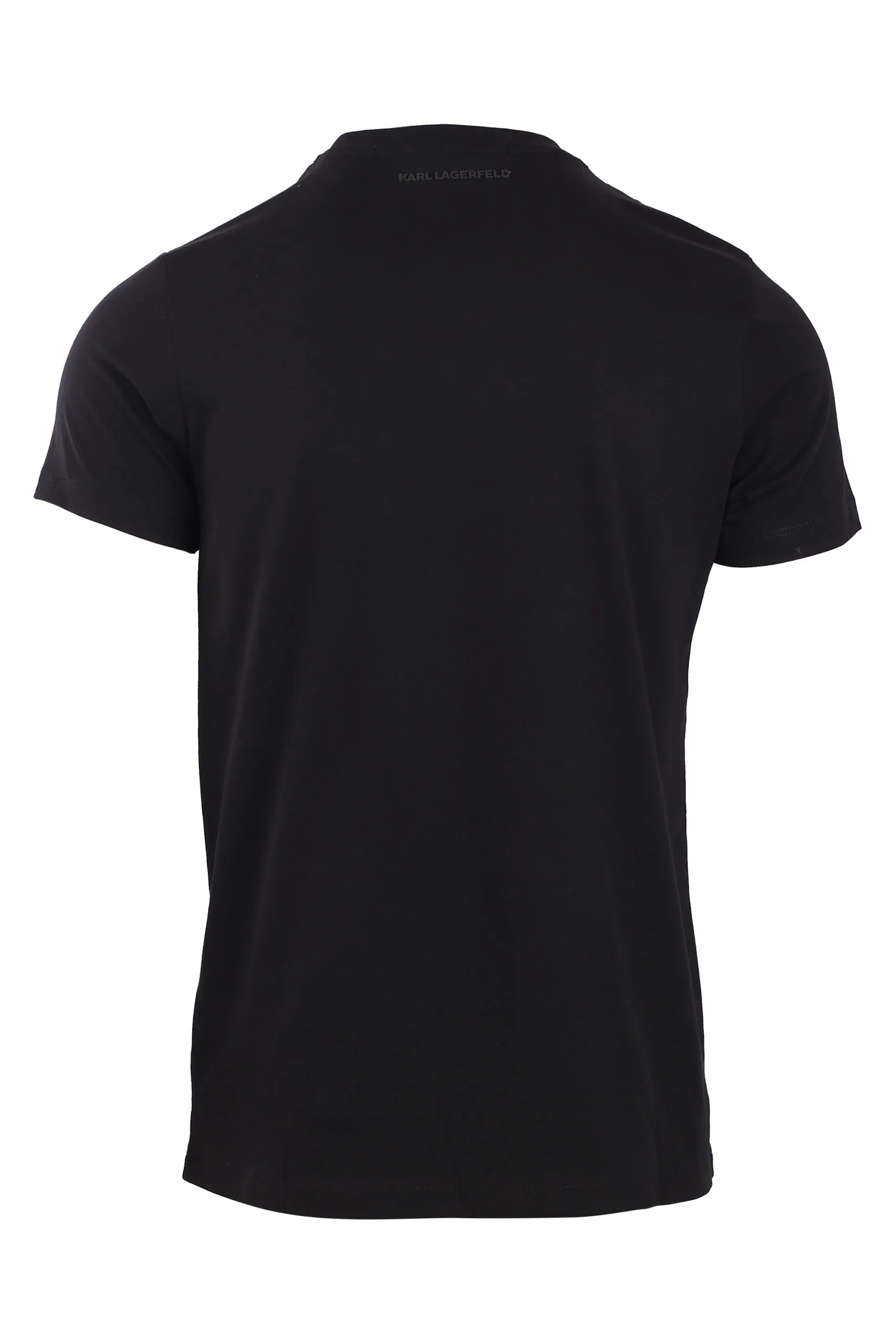 Camiseta negra con maxi logo multicolor