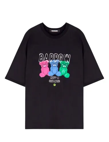 Camiseta negra con triple Teddy impreso