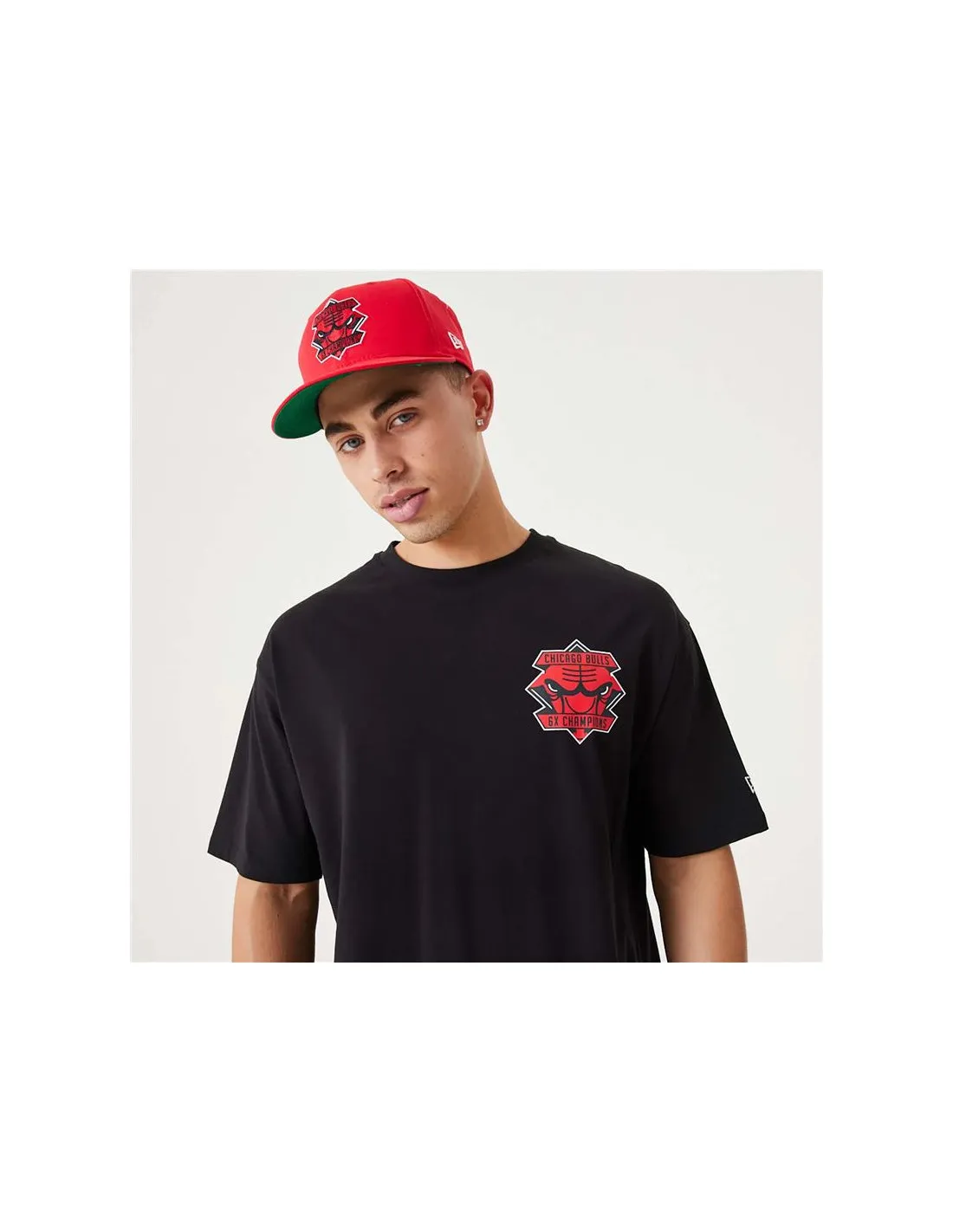 Camiseta New Era Championship Chicago Bulls Negro Hombre