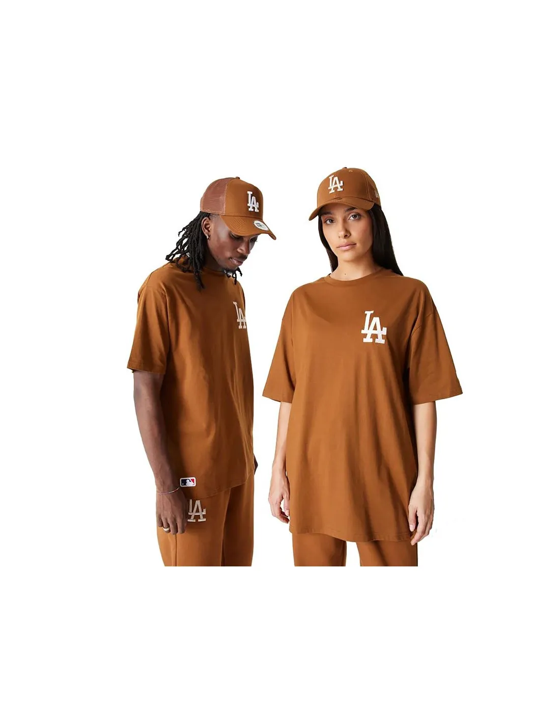 Camiseta New Era League Essentials LA Dodgers Dk Beige Hombre