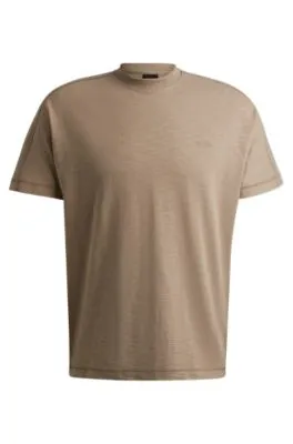 Camiseta relaxed fit de punto de algodón con logo tonal