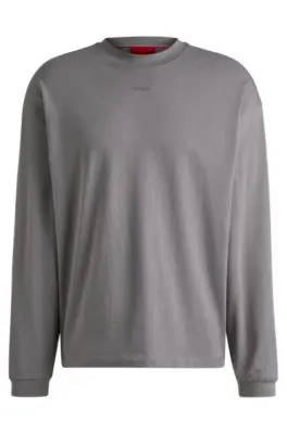 Camiseta relaxed fit en punto de algodón con logo estampado
