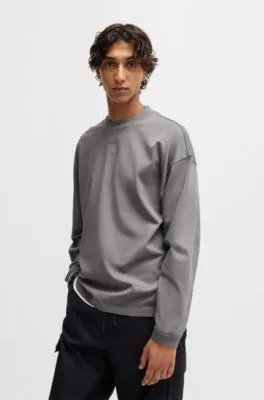 Camiseta relaxed fit en punto de algodón con logo estampado