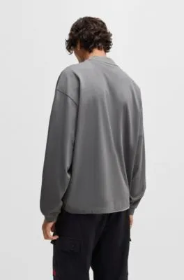 Camiseta relaxed fit en punto de algodón con logo estampado