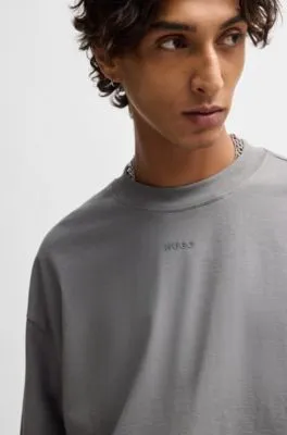 Camiseta relaxed fit en punto de algodón con logo estampado