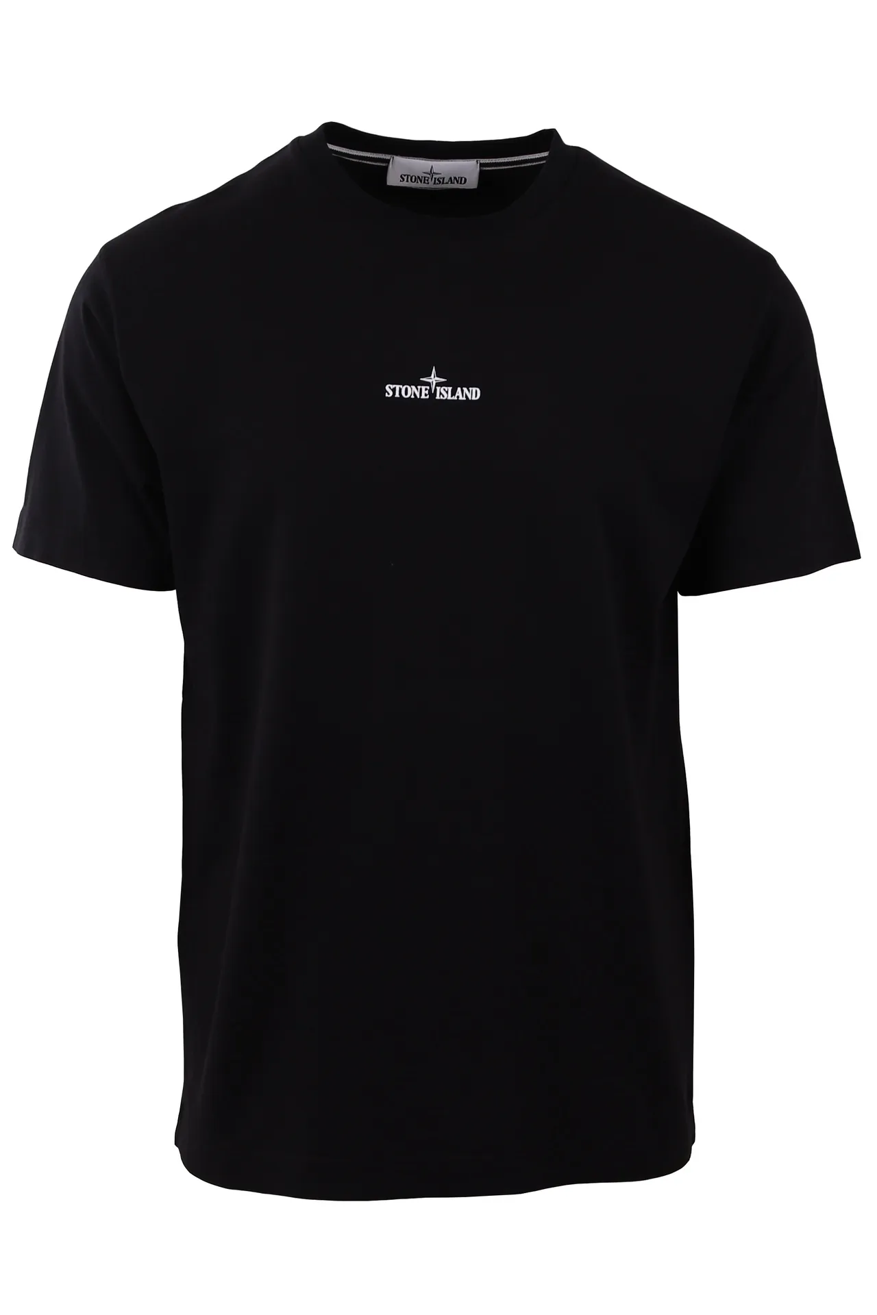 Camiseta Stone Island negra con logo pequeño