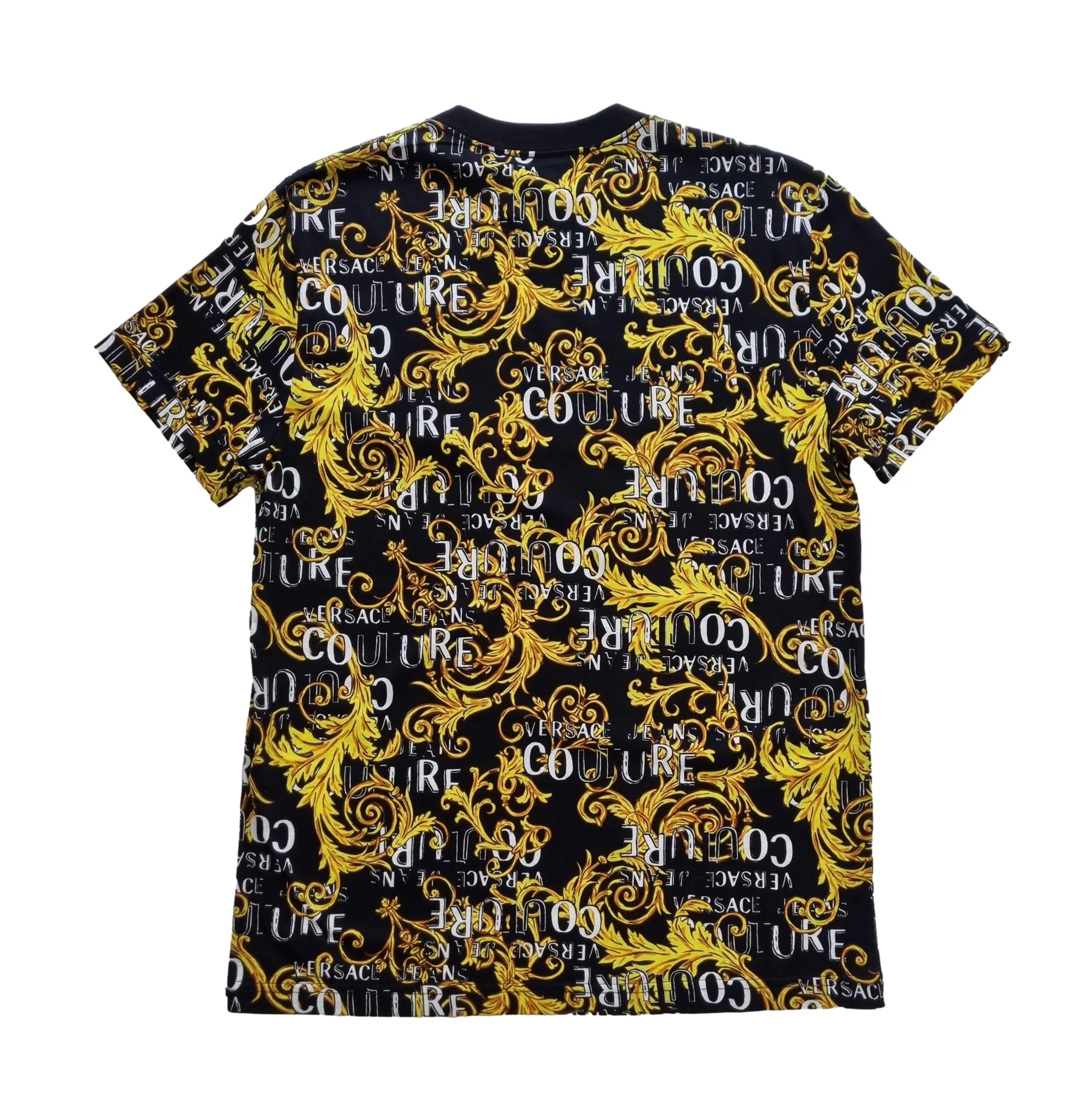 CAMISETA VERSACE JEANS COUTURE 74GAH6S0 BAROQUE AMARILLONEGRO