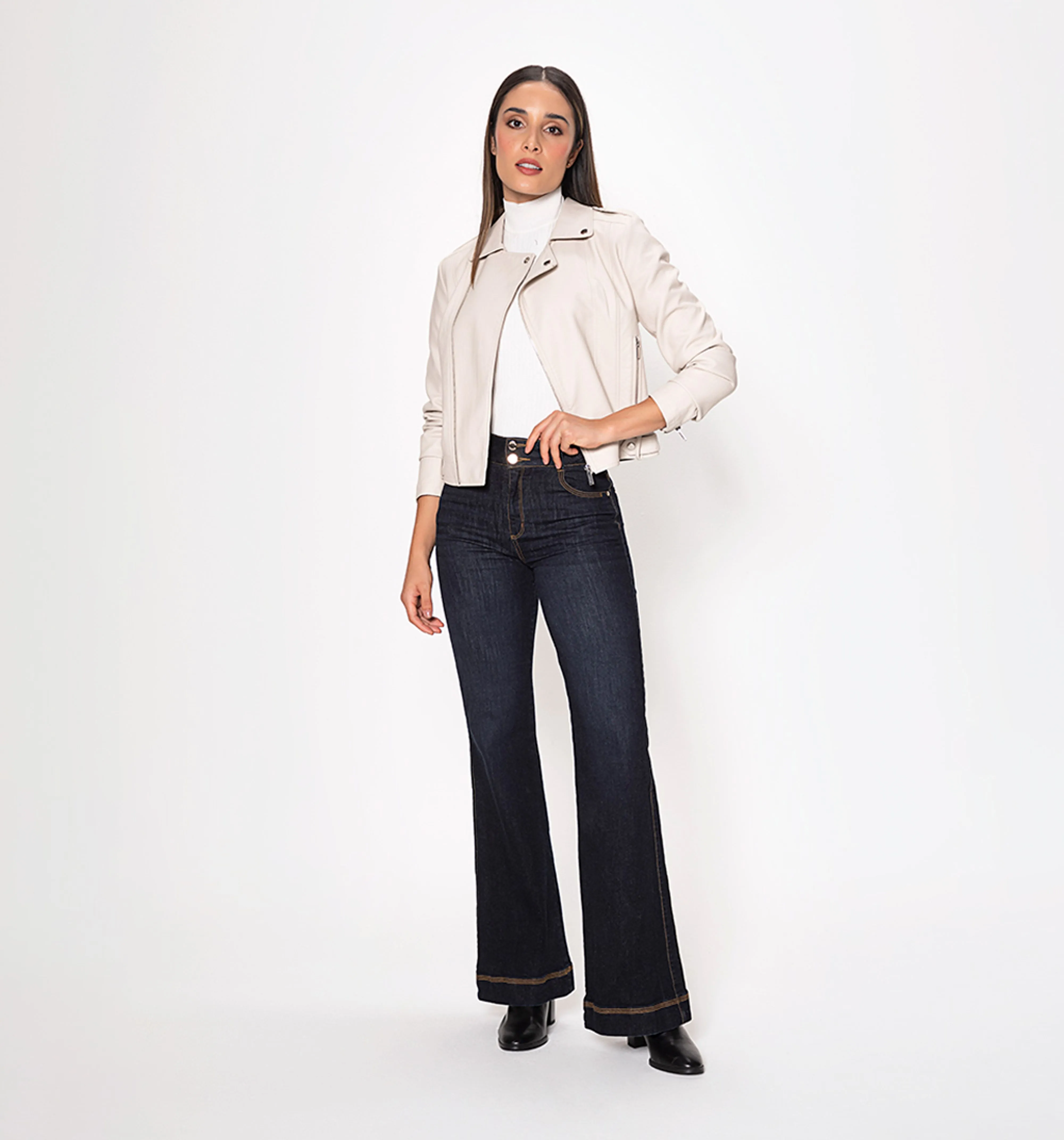 Chaqueta biker en pu con cierre