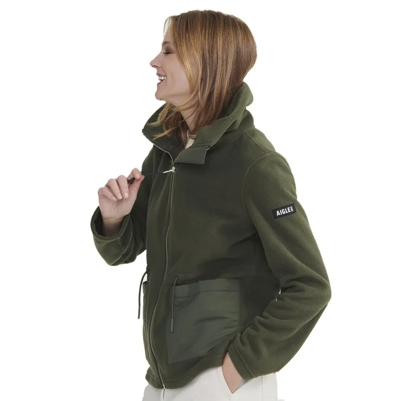 Chaqueta Forro Polar Aigle Bimaterial Verde