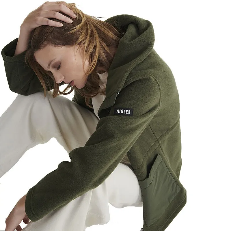 Chaqueta Forro Polar Aigle Bimaterial Verde