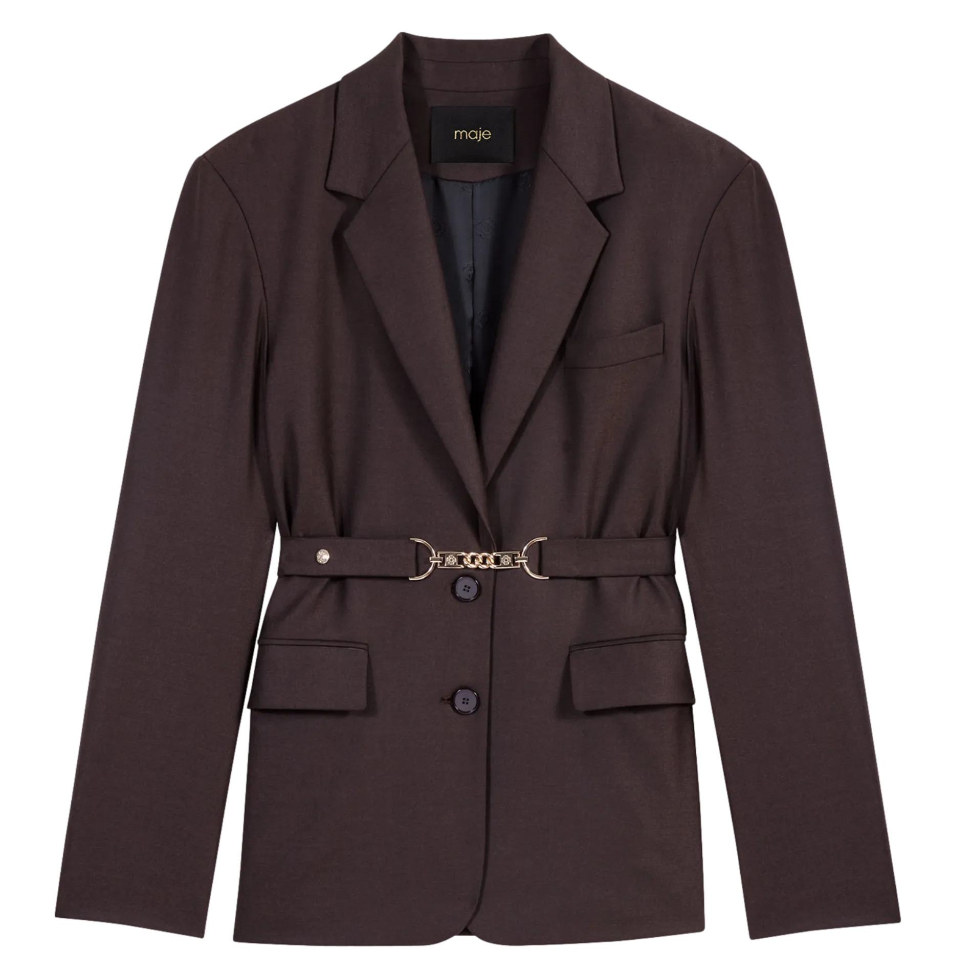 Chaqueta sastre recta en marron