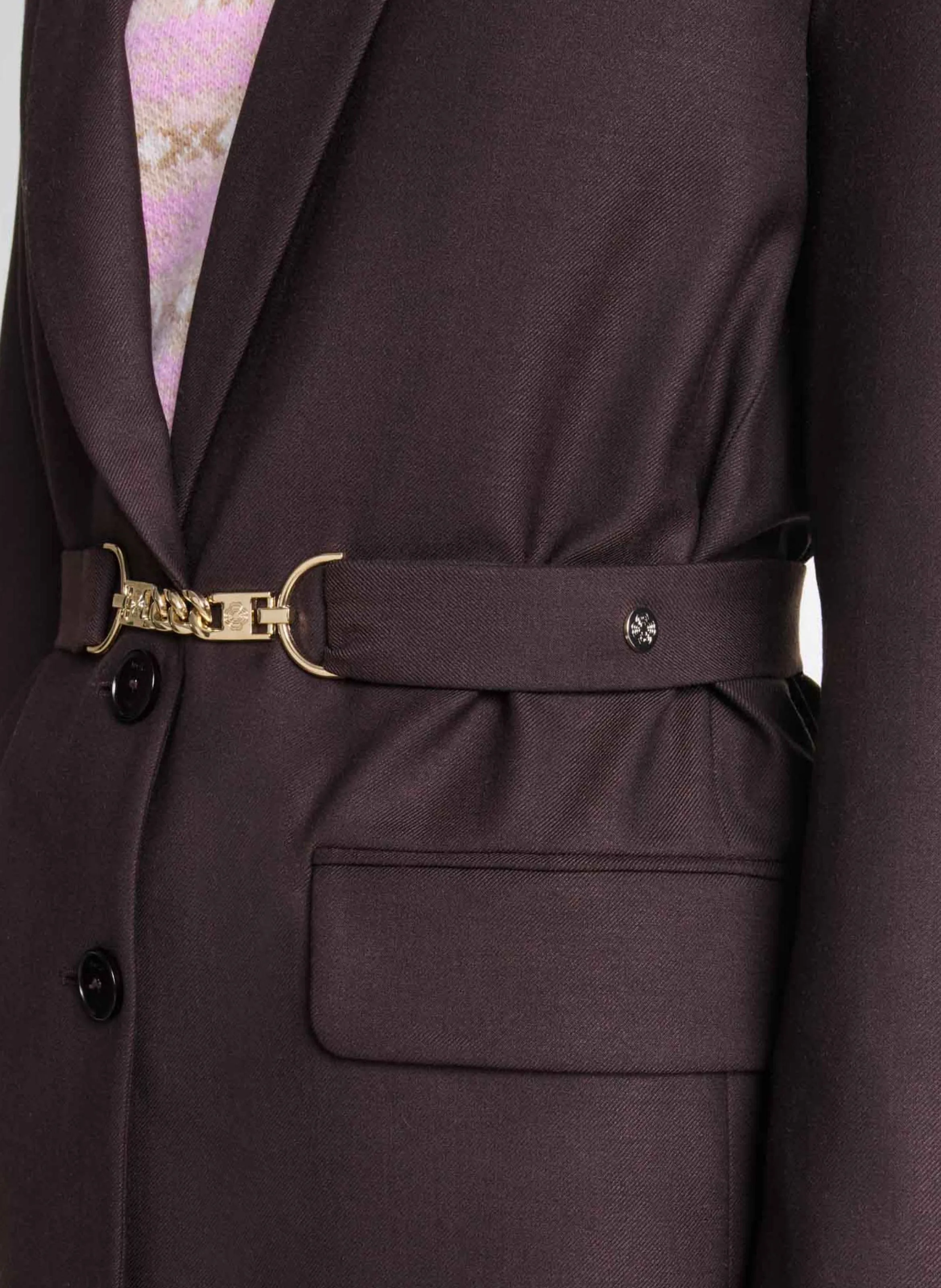 Chaqueta sastre recta en marron