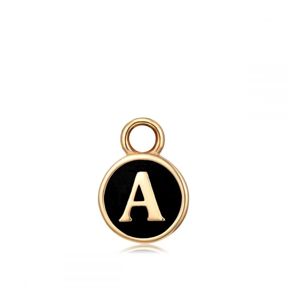 Charm Letra Negro Oro