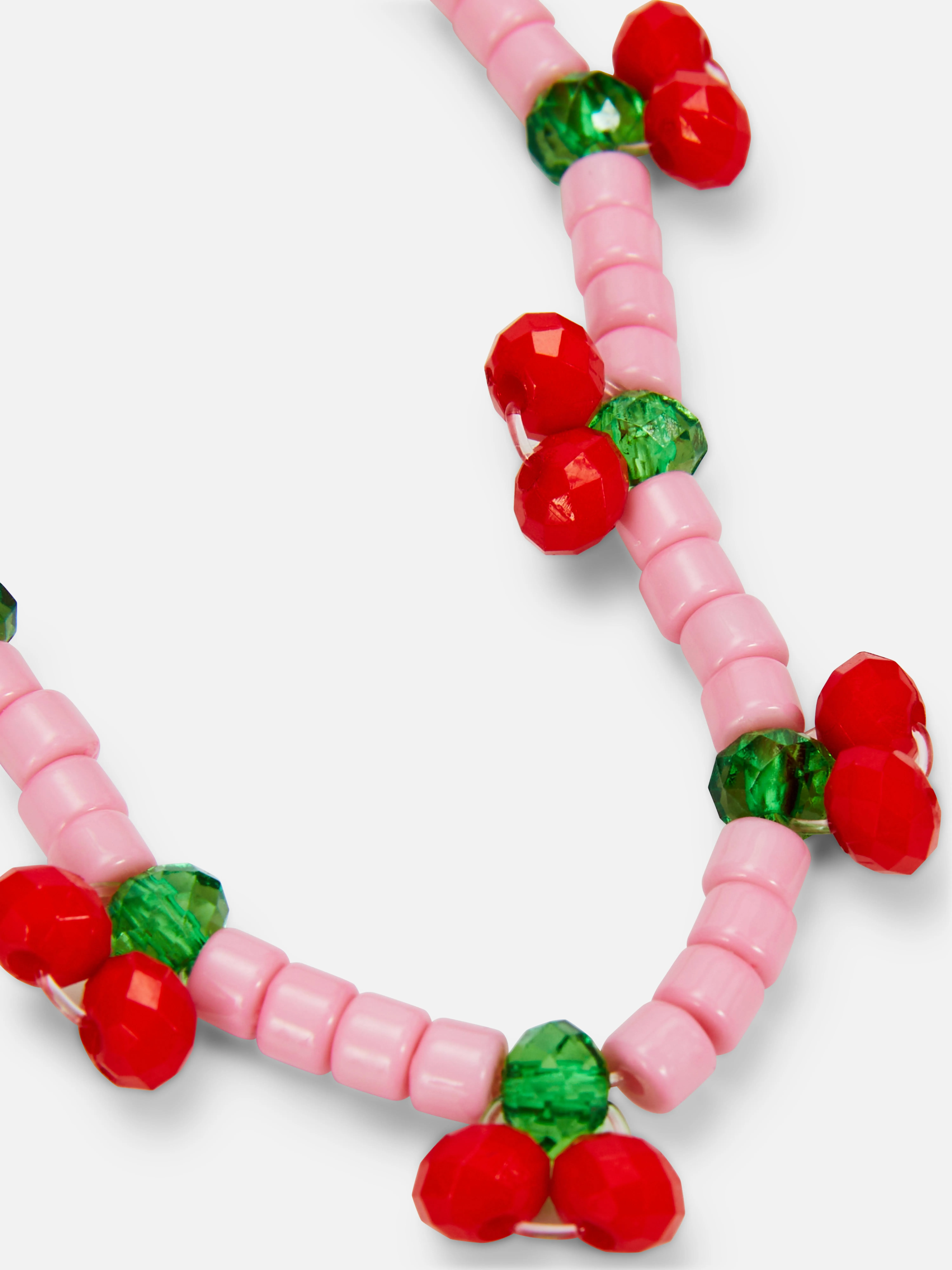 Colgante para móvil con cuentas rojo cereza