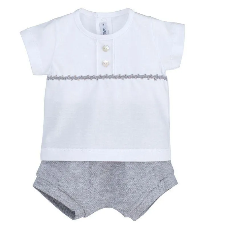 Conjunto bombacho gris bebé