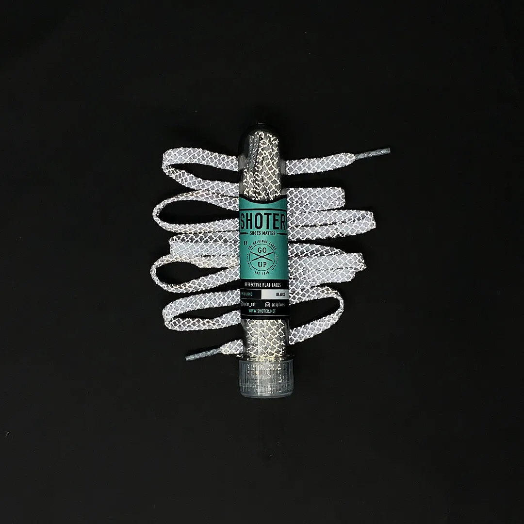 CORDONES FLAT REFLEX BLANCO CHATOS