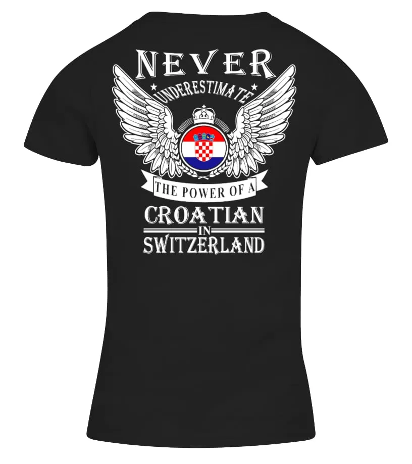 CROATIAN IN SWITZERLAND Camiseta cuello pico Mujer