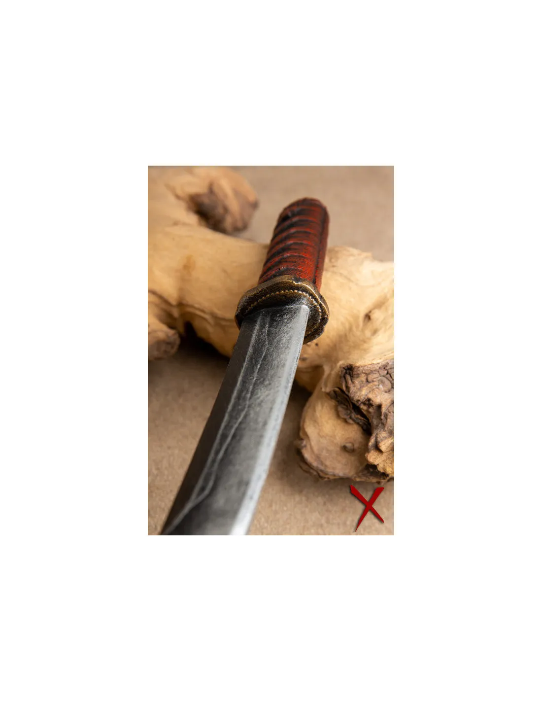 Cuchillo arrojadizo rojo, tipo tanto, para LARP