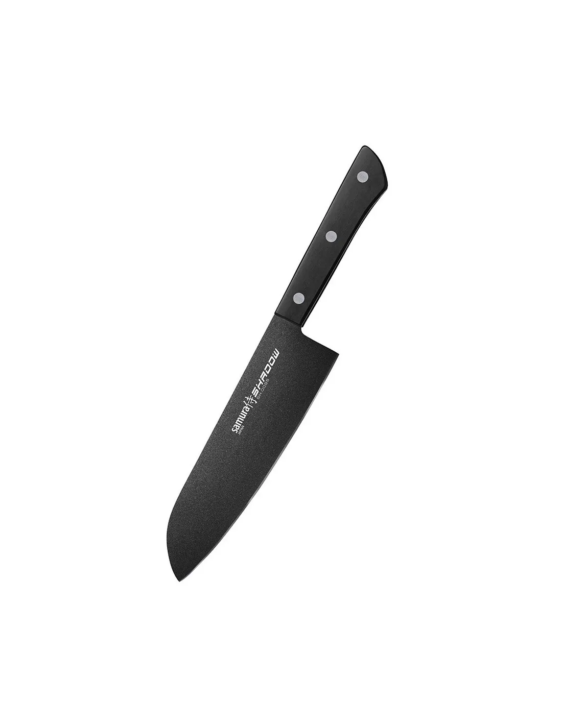 Cuchillo Santoku Samura modelo Shadow, hoja 175 mm.