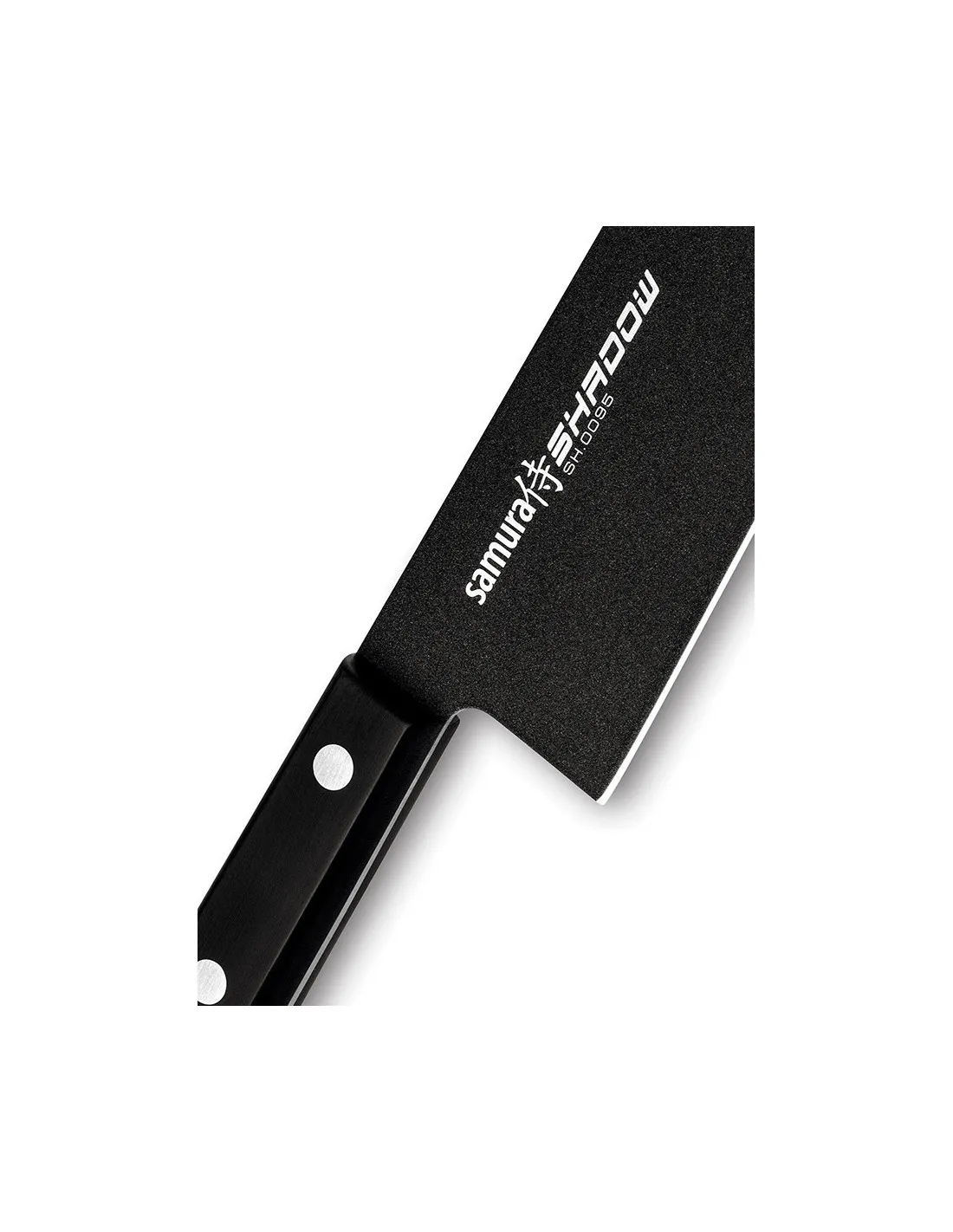 Cuchillo Santoku Samura modelo Shadow, hoja 175 mm.