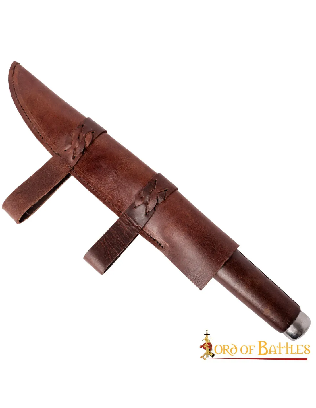 Cuchillo Seax vikingo con funda en cuero