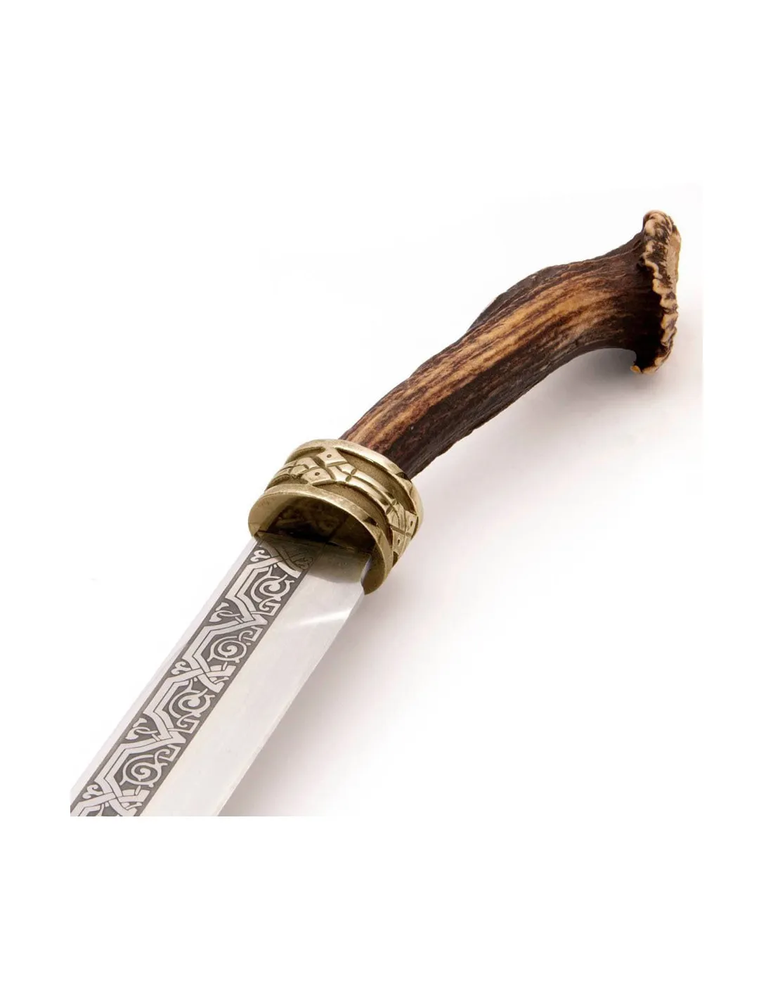 Cuchillo Seax vikingo largo con grabados