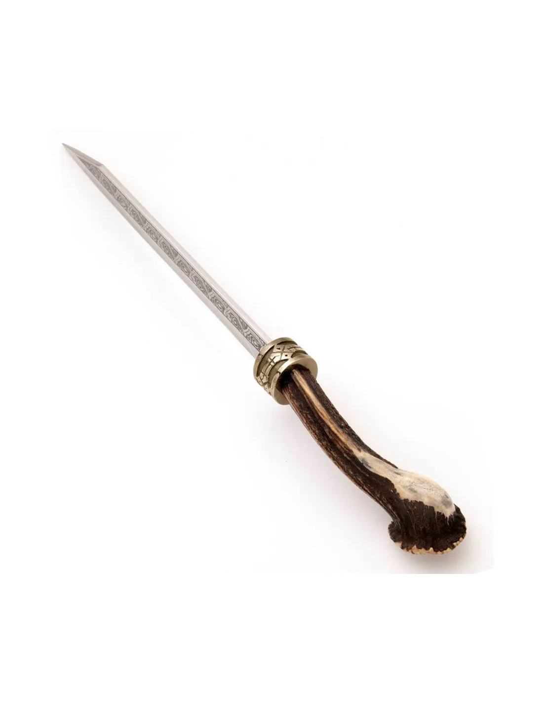 Cuchillo Seax vikingo largo con grabados