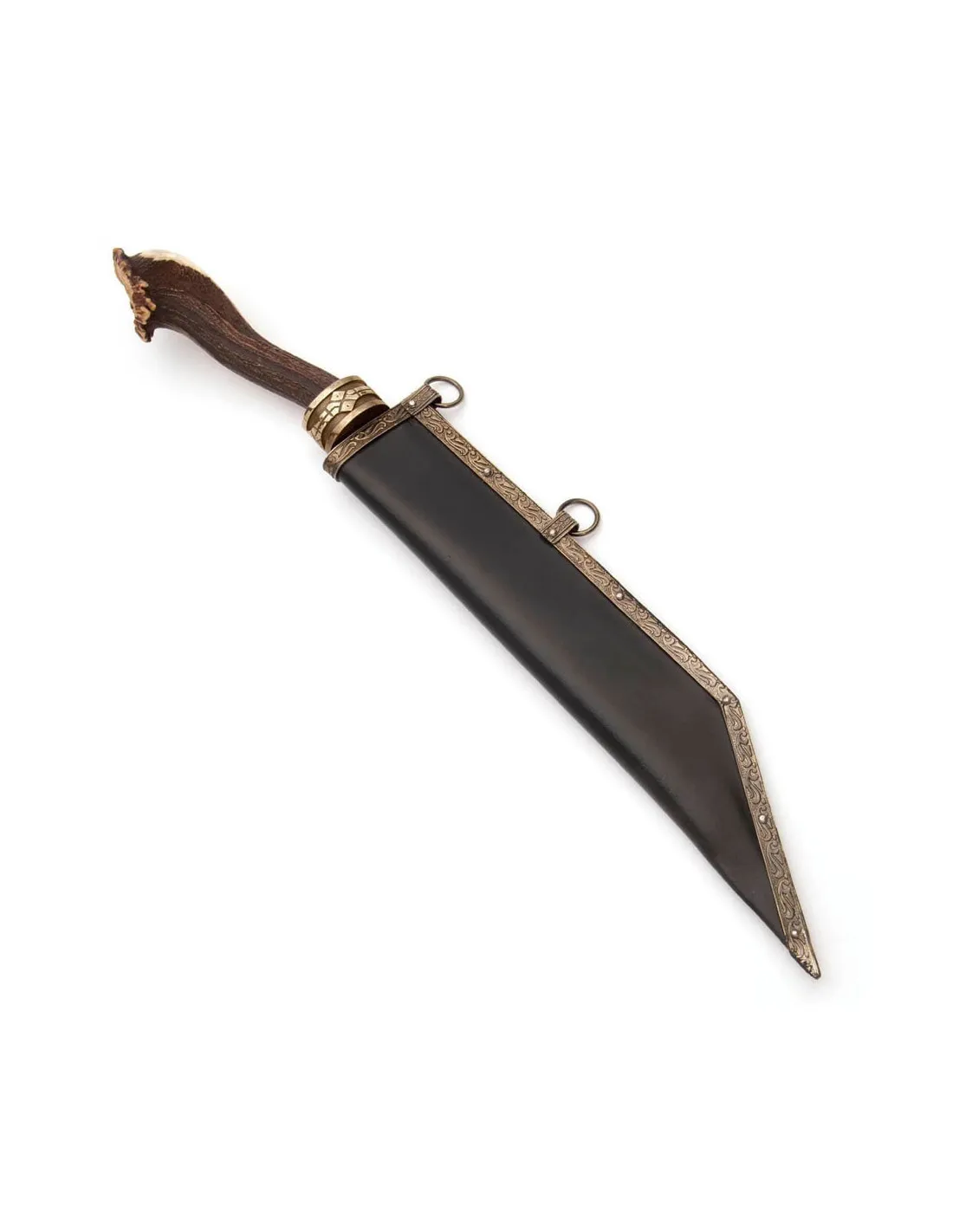 Cuchillo Seax vikingo largo con grabados