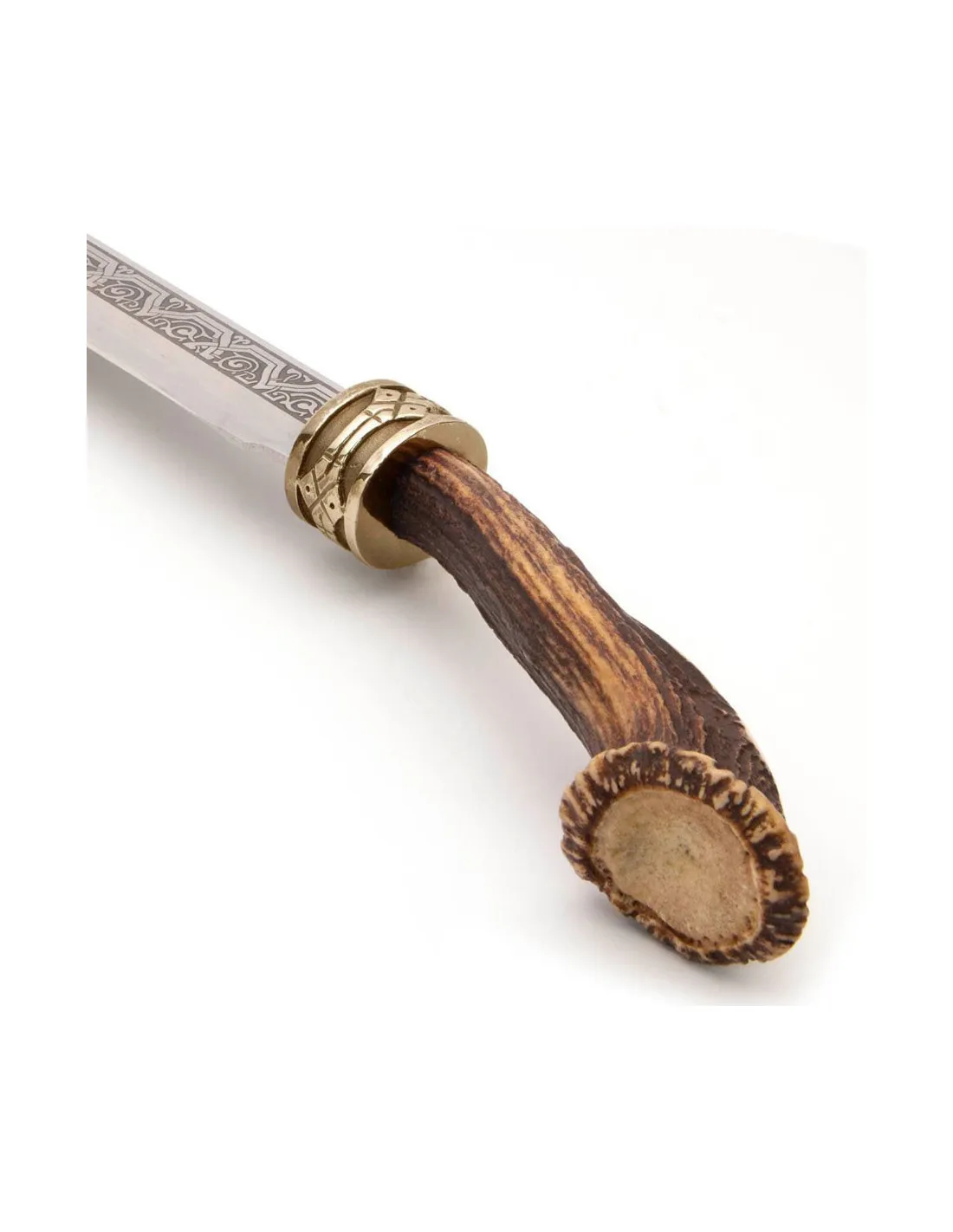 Cuchillo Seax vikingo largo con grabados