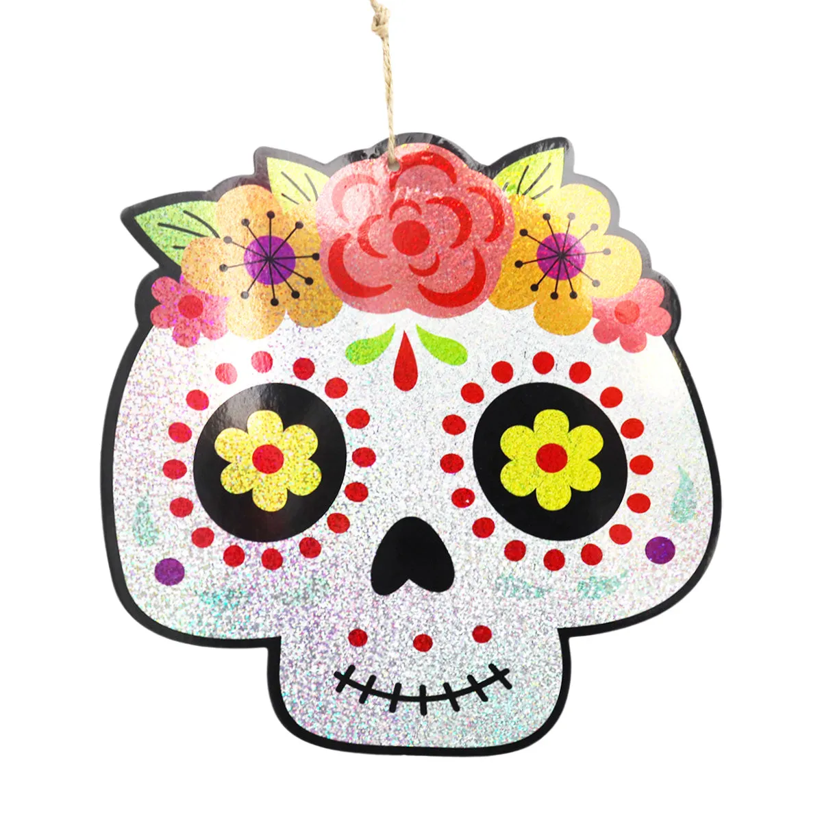 Decoración Colgante de MDF con Diseo de Catrina color Plata