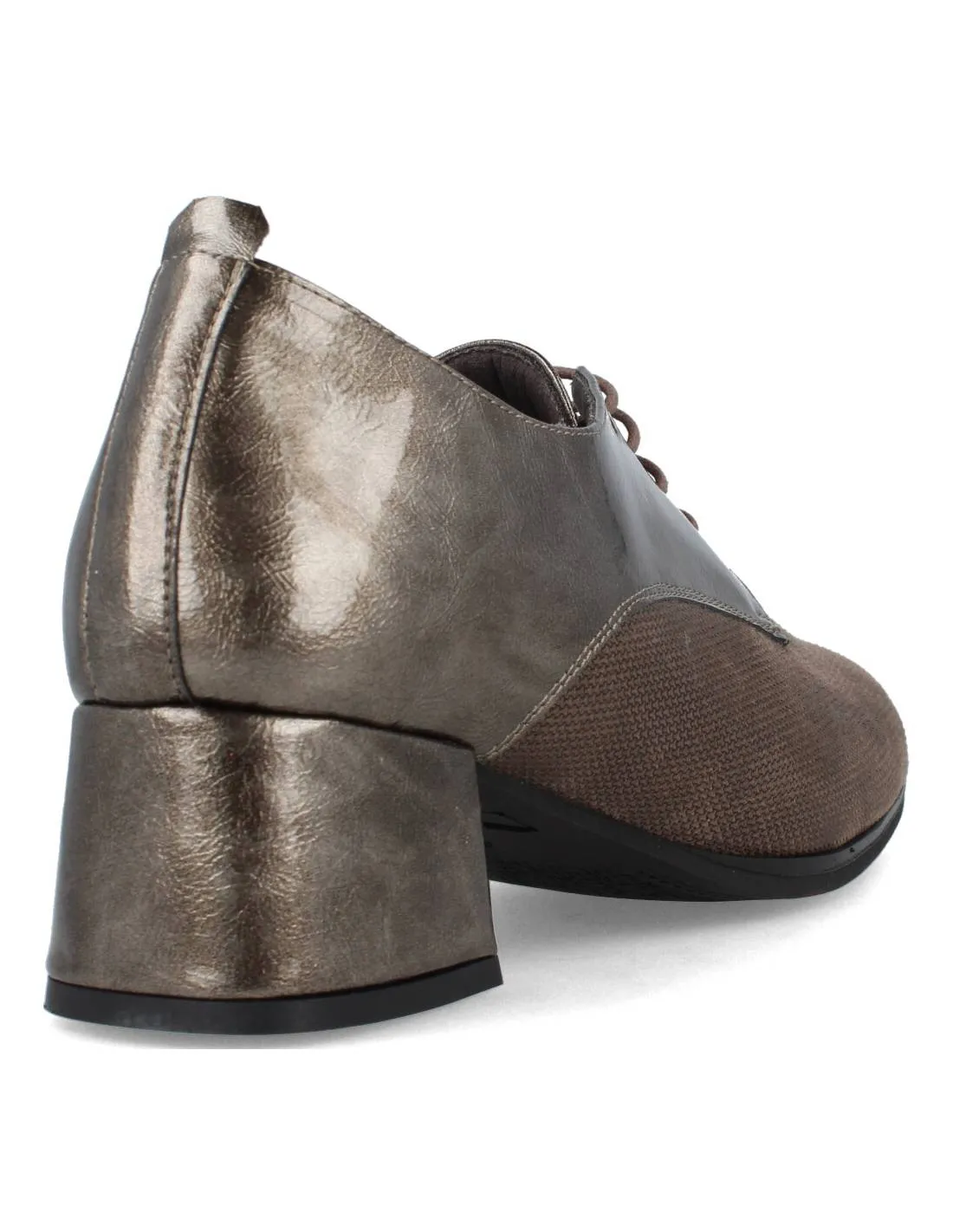 DOCTOR CUTILLAS  ZAPATO TACóN CORDONES COMBINADO TAUPE