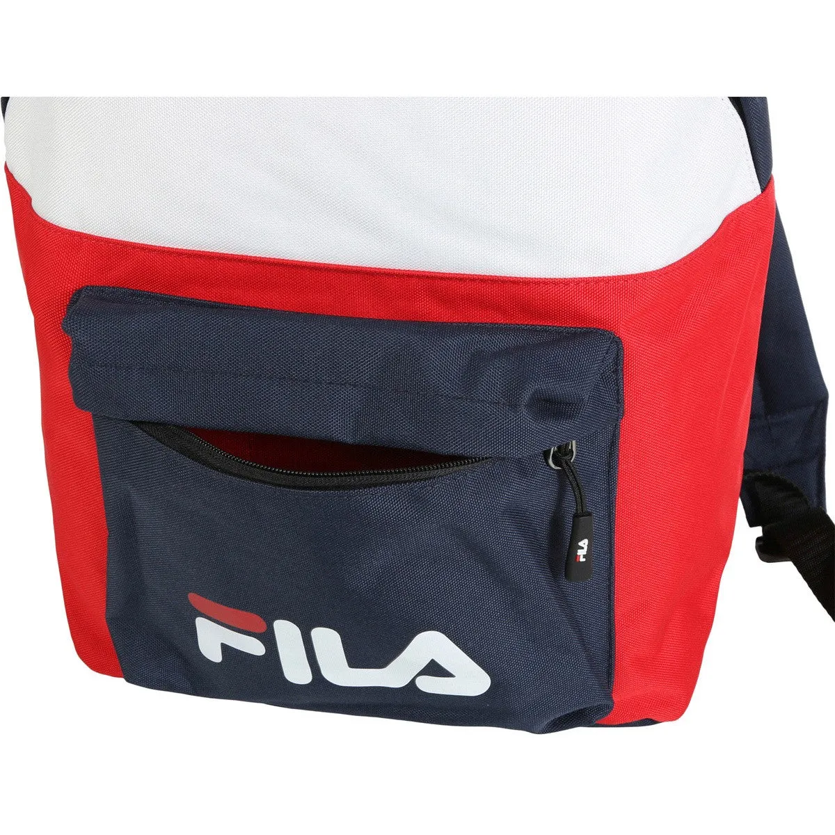 fila mochila scooll two azul iris blancoy rojo