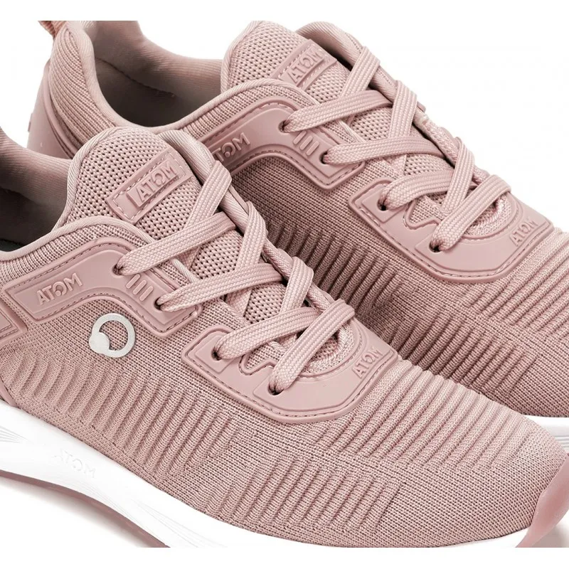 FLUCHOS Time AT107 Negro rosa y Blanco. Deportivo Atom cordones mujer