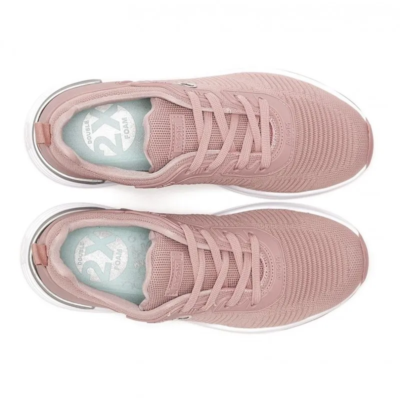 FLUCHOS Time AT107 Negro rosa y Blanco. Deportivo Atom cordones mujer