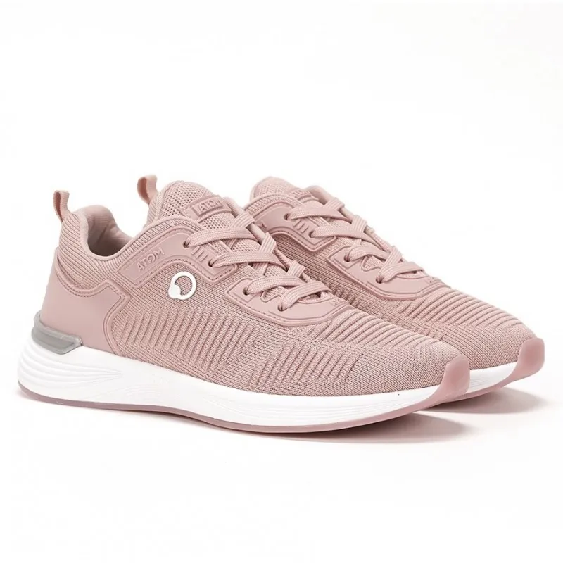 FLUCHOS Time AT107 Negro rosa y Blanco. Deportivo Atom cordones mujer