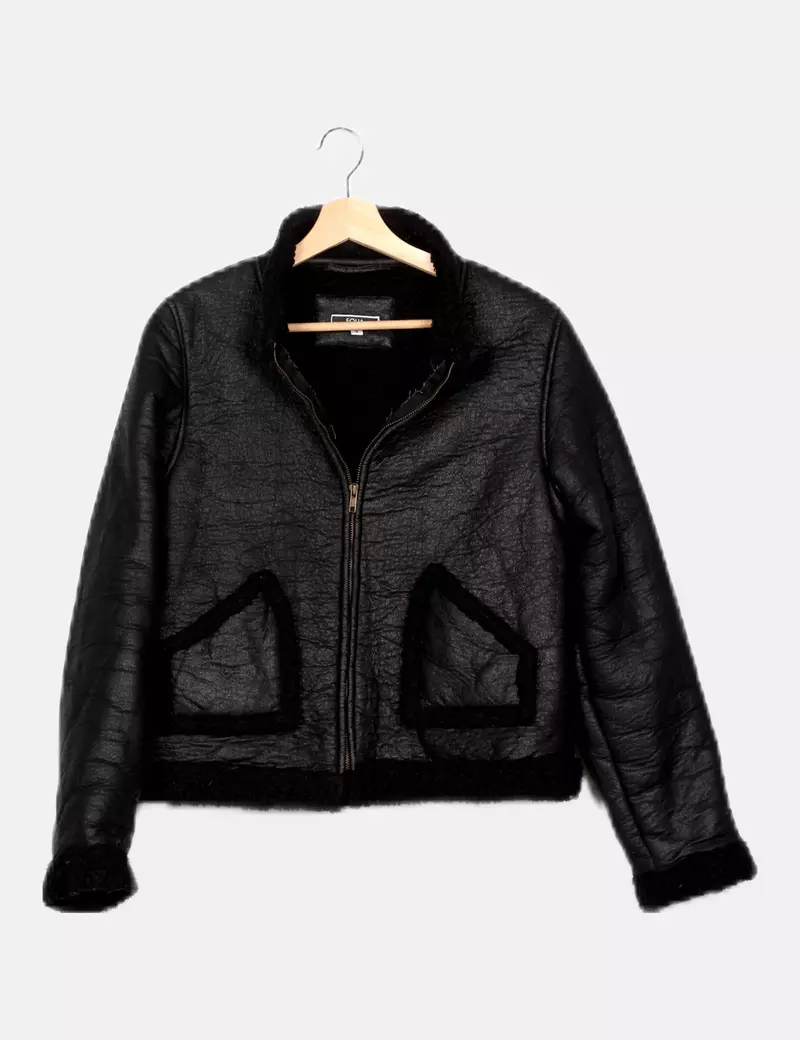 Folia Chaqueta negra texturizada