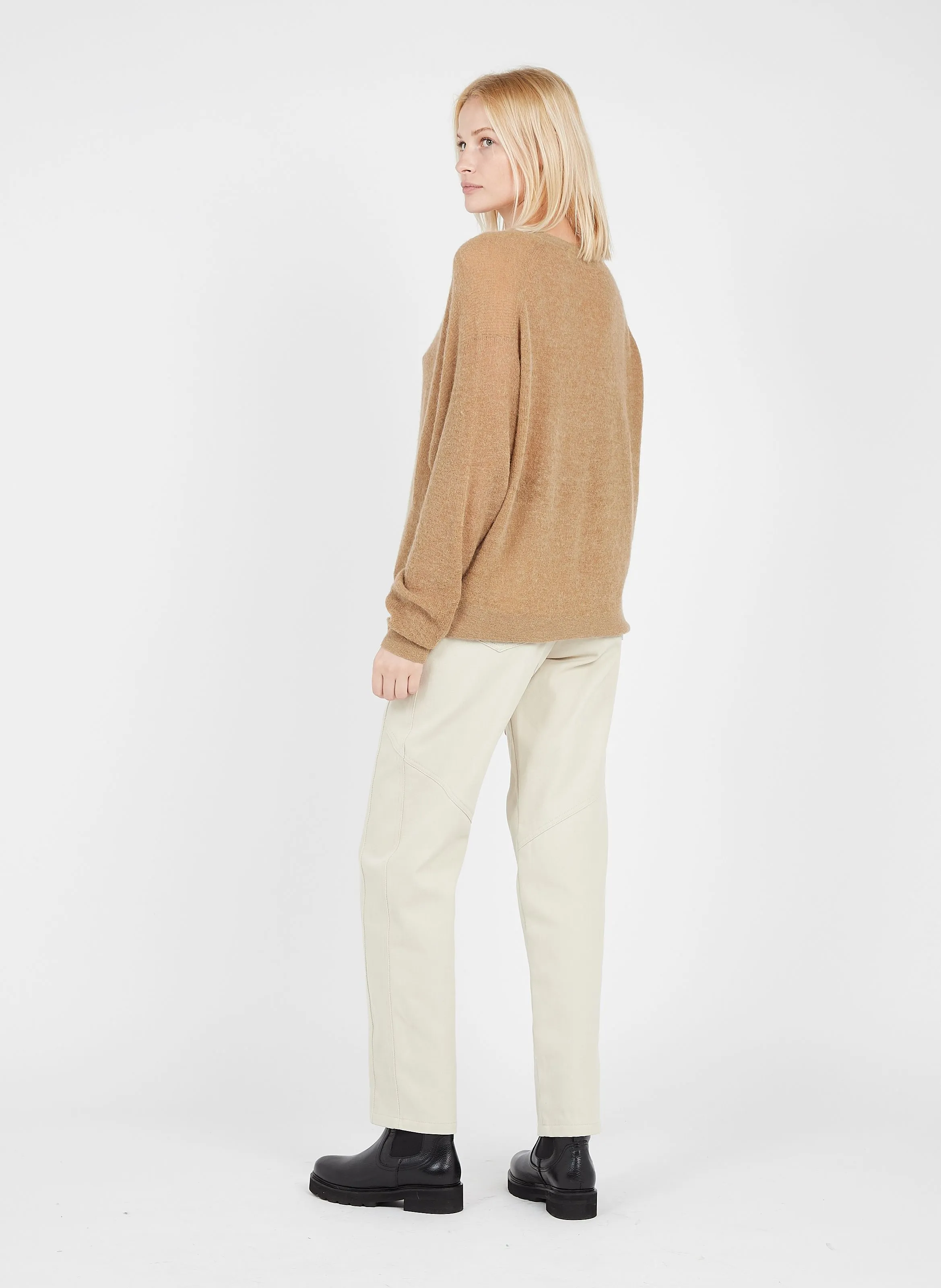 FULONA  PANTALóN RECTO DE ALGODóN EN BEIGE