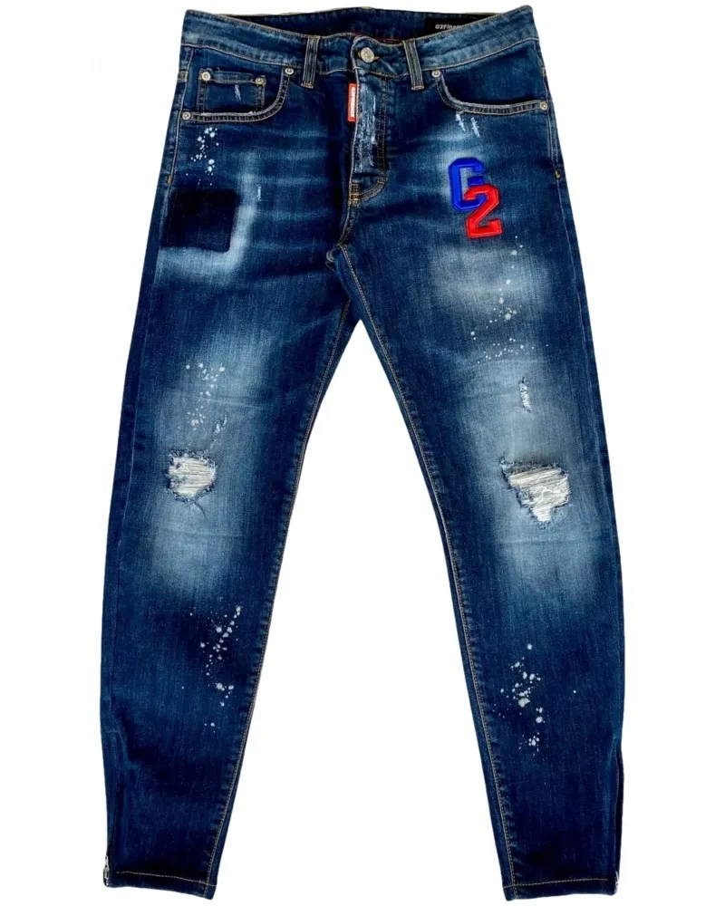 G2FIRENZE  PANTALóN VAQUERO G2 RICAMO CON LOGO BORDADO EN 3D