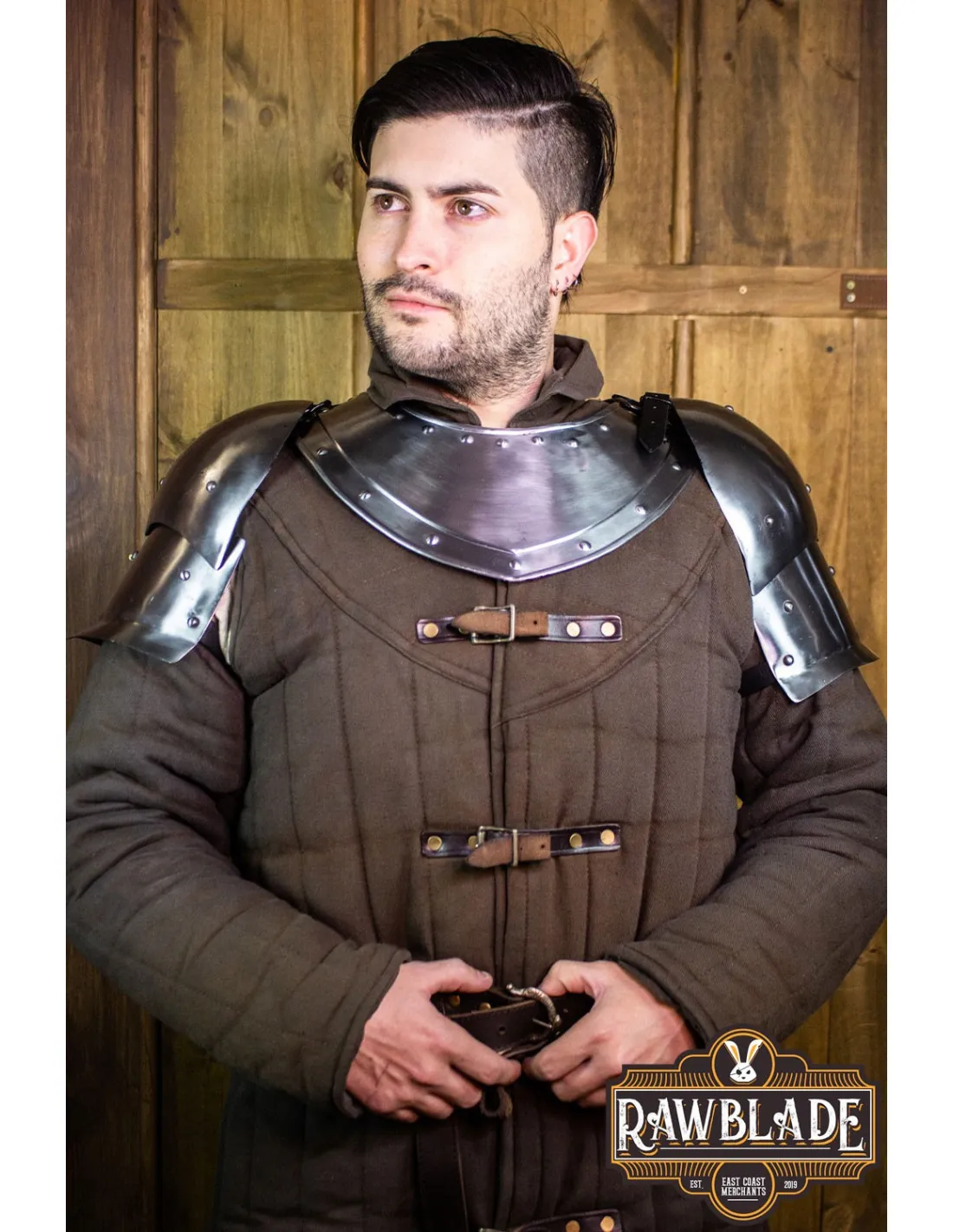 Hombreras medievales Valiant en acero