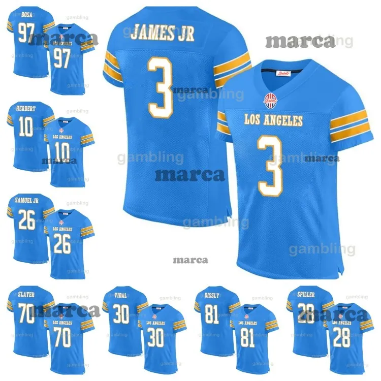 Hombres/Mujeres/Jóvenes Custom 2024 Jerseys de fútbol Khalil Mack Justin Herbert Keenan Allen Derwin James Jr. Joey Bosa Mike Wi