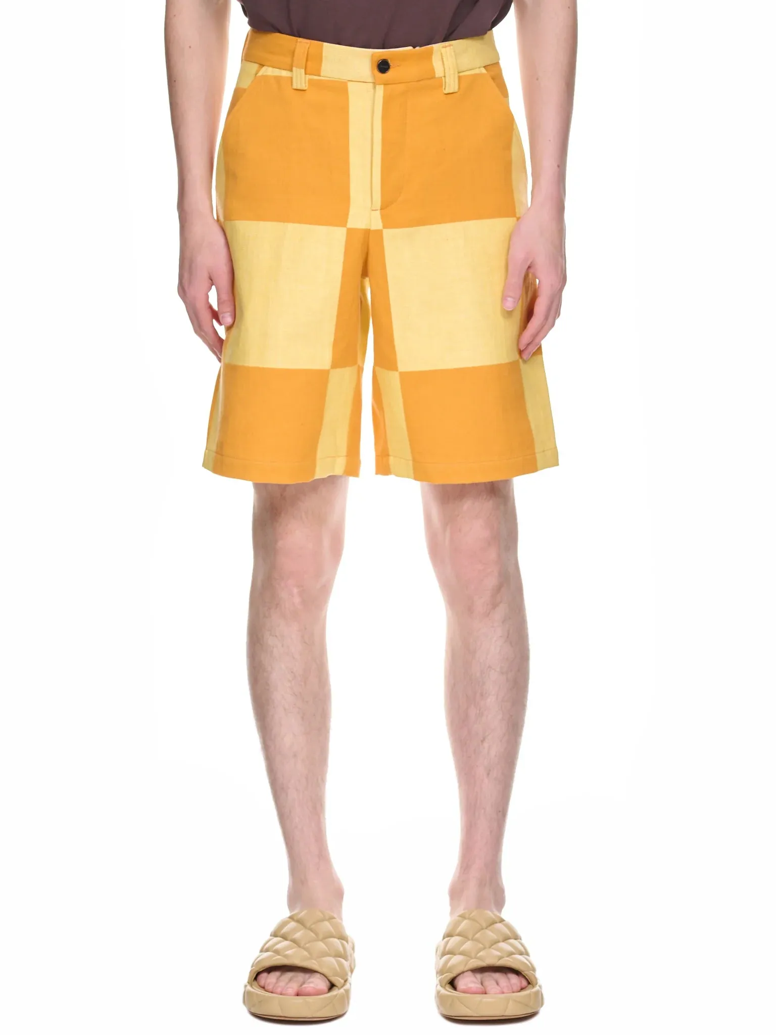 Jacquemus Le Short Tecido Yellow Checks