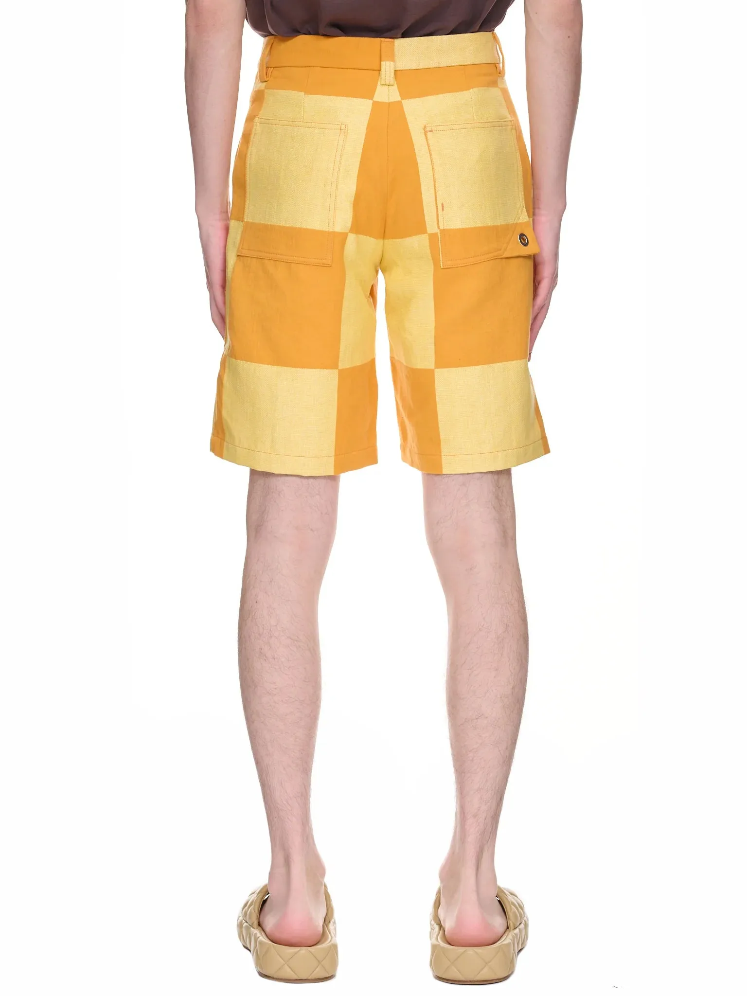 Jacquemus Le Short Tecido Yellow Checks