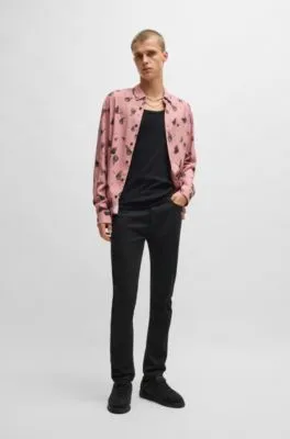 Jeans extra slim fit de denim elástico negro