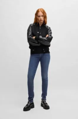 Jeans skinny fit de denim elástico azul marino