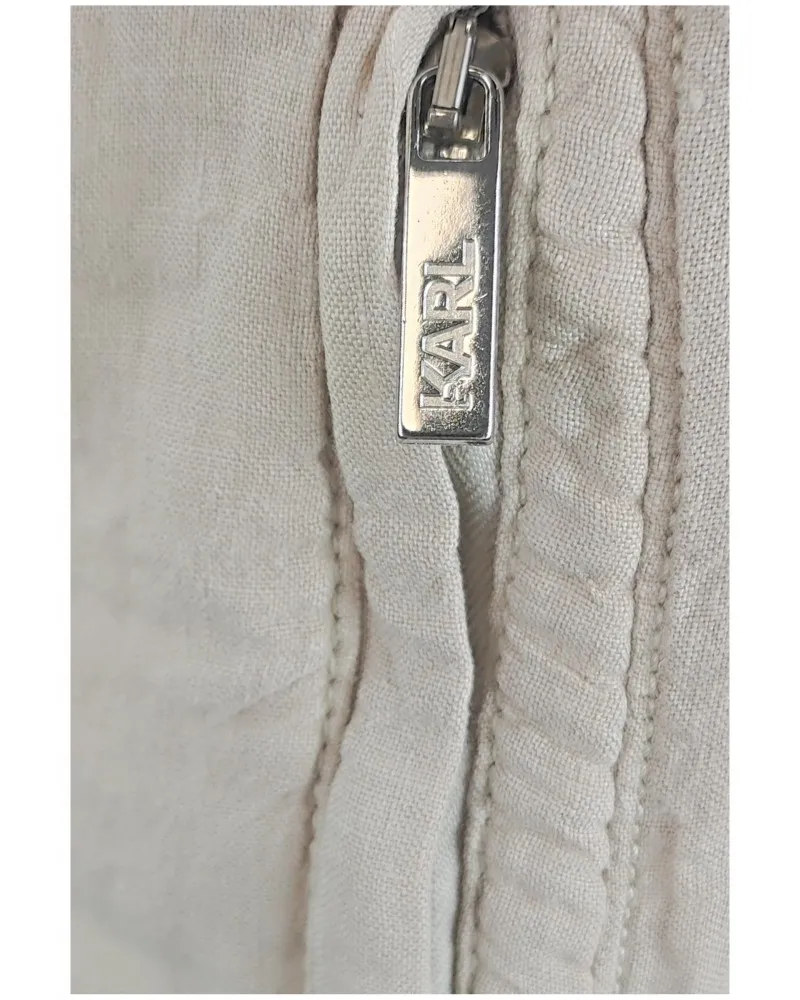 KARL LAGERFELD  PANTALóN DE LINO CON CORDóN AJUSTABLE